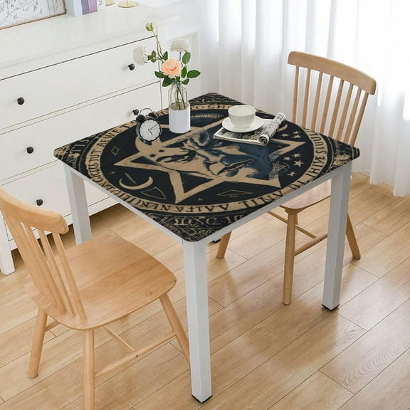BANET in an Octagonal Star with and Table Cloth for Square Tables with Tablecloth Anti Wrinkle Table Cover for Dining Kitchen Parties white