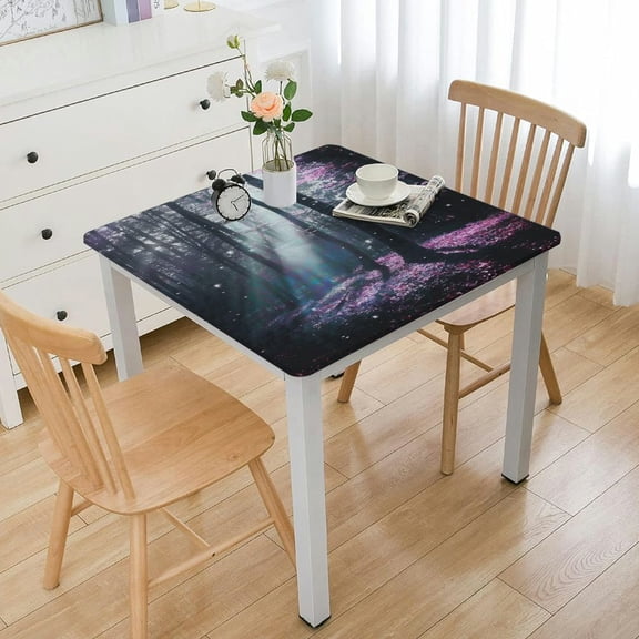 BANET tablecloth, Rectangle Table Clothes for Square Tables - Waterproof Stain Wrinkle Resistant Reusable Print table cover for Family Kitchen Gatherings dining Dinner Decor White