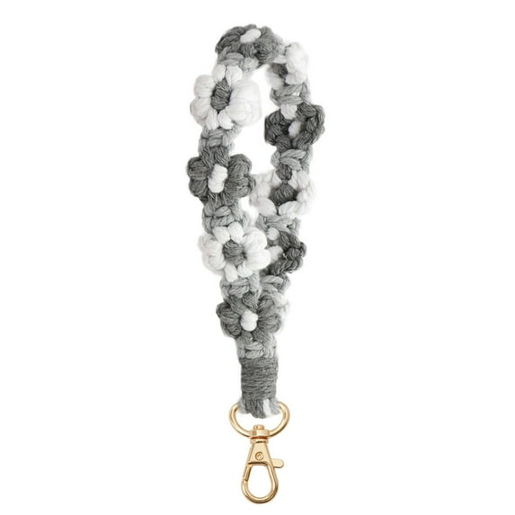 BANEX Keychain Handmade Wristlet Keychain Wrist Lanyard for Keys Cute flower keychain Key Chain for Women key chains women cute C