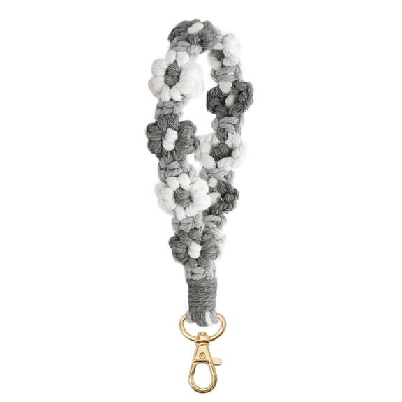 BANEX Keychain Handmade Wristlet Keychain Wrist Lanyard for Keys Cute flower keychain Key Chain for Women key chains women cute C