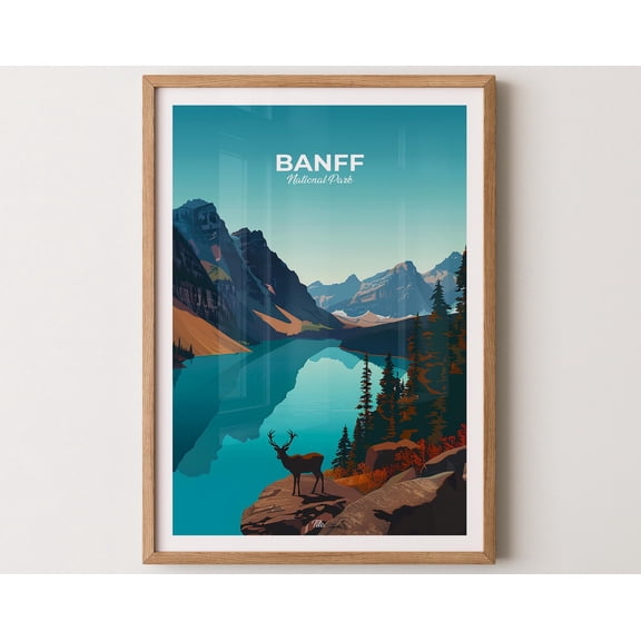BANFF Poster, Banff Travel Poster, Banff Art Print, Banff Wall Art, National Park Poster, Gift for travelers, 16x24 UNFRAMED