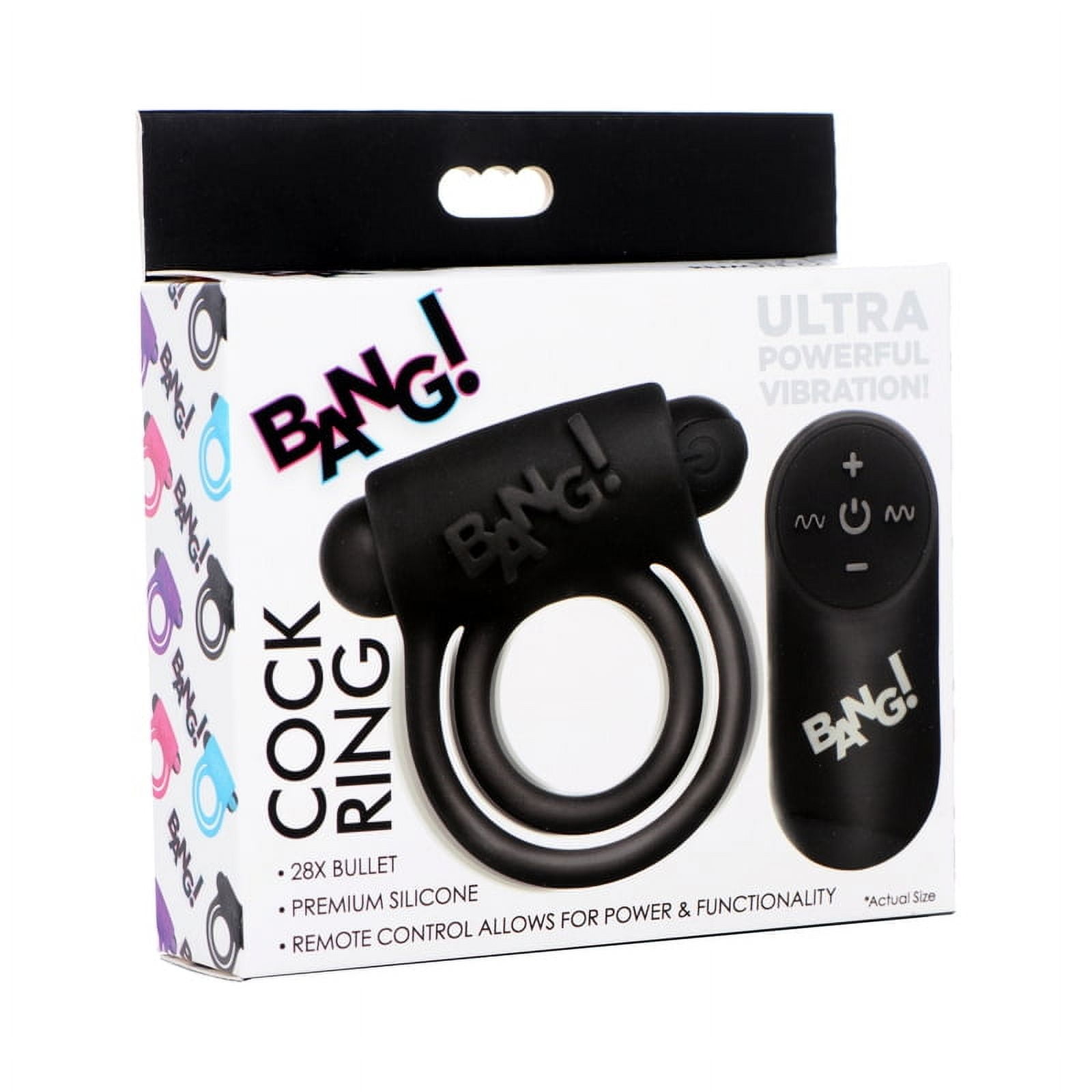 BANG! Silicone Cock Ring & Bullet with Remote Control Black - Walmart.com