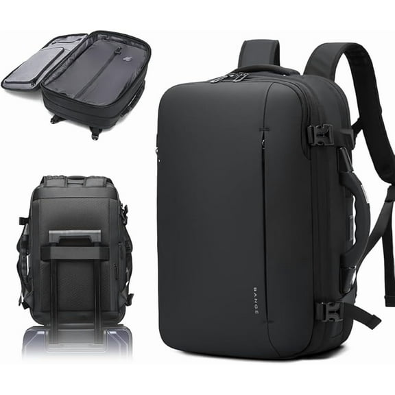 BANGE Air Compression System Backpack with electronic scaleVacuum Compression Travel Backpack,Expandable Backpacks with Pump for Airplanes