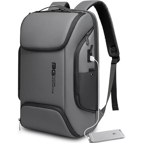 BANGE Adult Commute Backpack Oxford Fabric Solid Print 15.6" Laptop Backpacks, Grey, 1