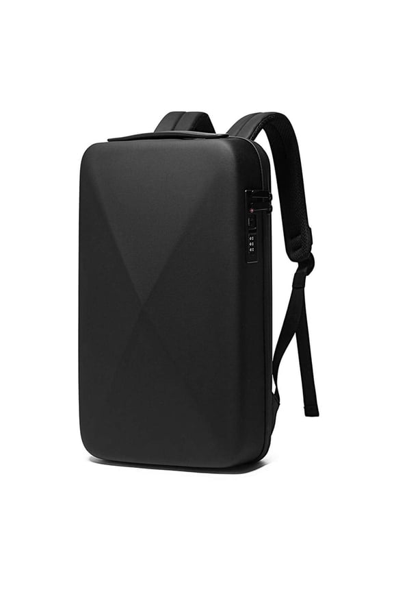 BANGE Multifunctional Hard Shell Water Resistant Business Travel Laptop Backpack (Black)