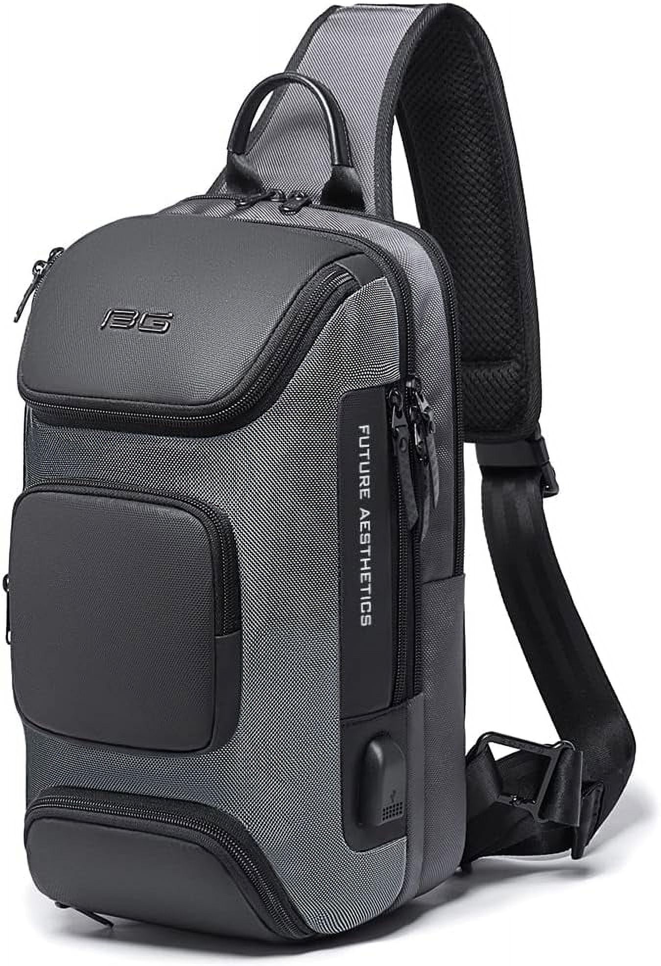 BANGE Sling Backpack, Minimalist Crossbody Sling Bag, Waterproof Oxford Cloth, Lightweight Waterproof Daypack, Grey