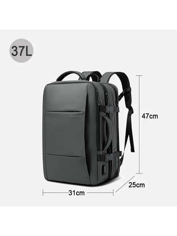 BANGE Travel Backpack Men Business Backpack School Expandable USB Bag Large Capacity 17.3 Laptop Waterproof Fashion Backpack