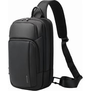 BANGE Unisex 11-Inch Separate Compartment Crossbody Bag, Lightweight Waterproof Commuter BagBlack