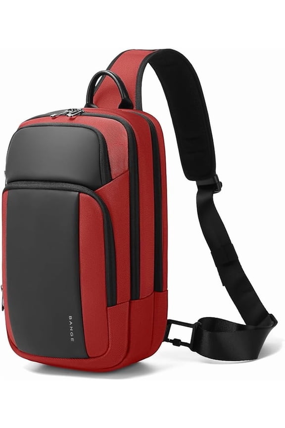 Unisex 11-Inch Separate Compartment Crossbody Bag, Lightweight Waterproof Commuter Bag(Red)