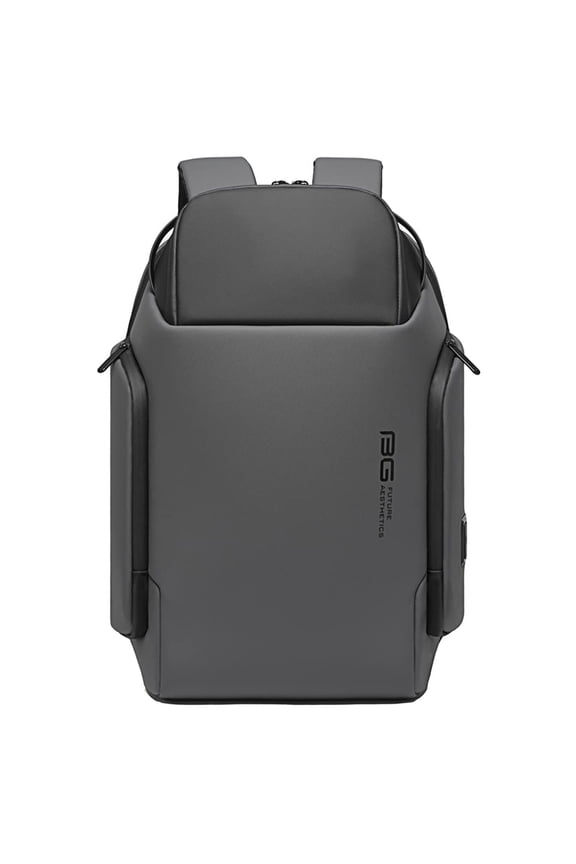 BANGE Water Resistant Polyester Unisex 15.6 inch Travel Laptop Backpack with USB Port (Grey)