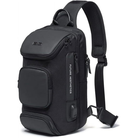 BANGE Waterproof, Adjustable Strap, Multiple Pockets Oxford Cloth Sling Backpack, Black