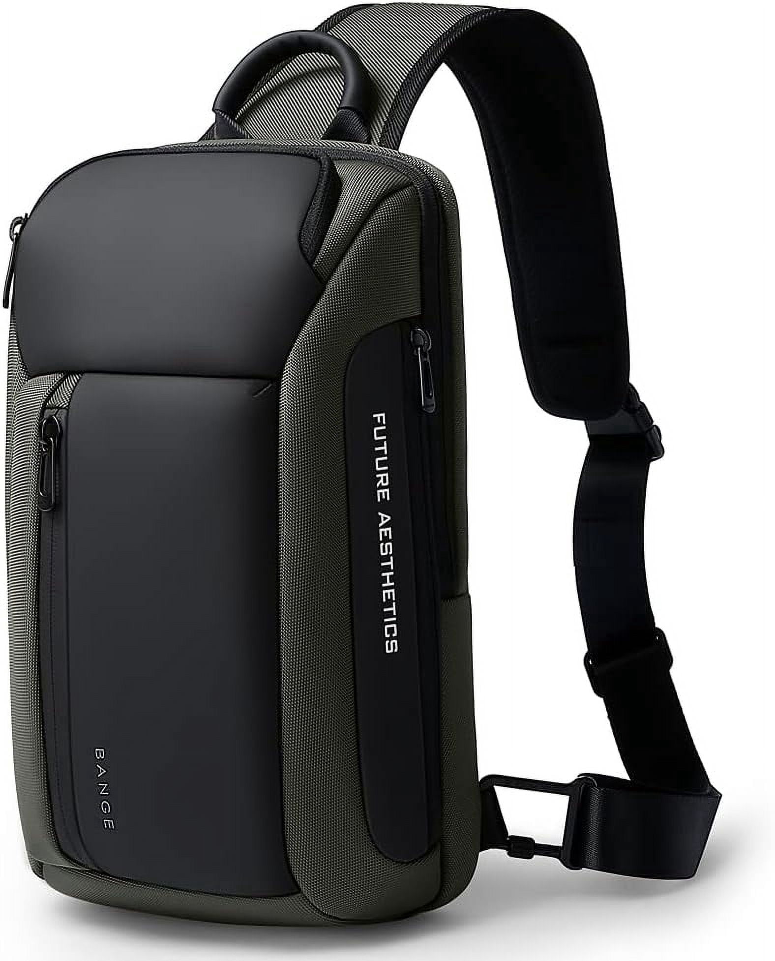 BANGE Waterproof Men's Sling Bag, Large Capacity Crossbody Backpack Durable