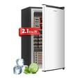thumbnail image 1 of BANGSON 2.1 Cu.ft Upright Freezer, Compact Mini Freezer with Reversible Black Door, Adjustable Thermostat, Removable Shelves, Energy-Saving for Dorm Office Apartment, Silver, 1 of 7