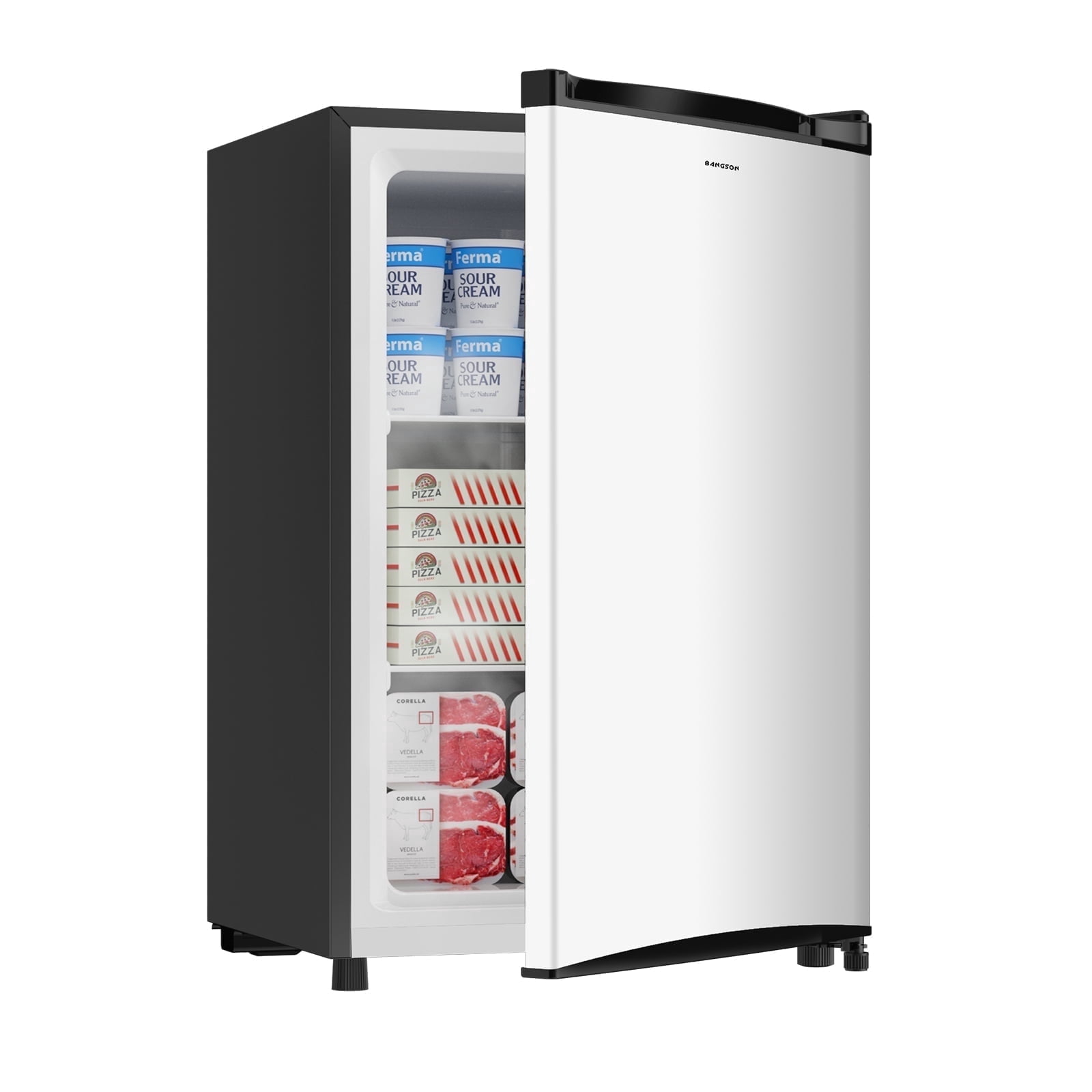 BANGSON 3.0 Cu.ft Small Upright Freezer, Energy-Saving, Silver ...