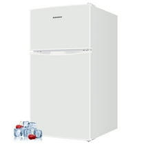 BANGSON 3.2 CU.FT 2 Door Compact Refrigerator with Freezer, White