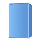 Bangson 3.2 Cu.ft Mini Fridge with Freezer - Small Refrigerator for Bedroom Dorm Office, Compact Single Door, Adjustable 5-Temp & Quiet, Blue