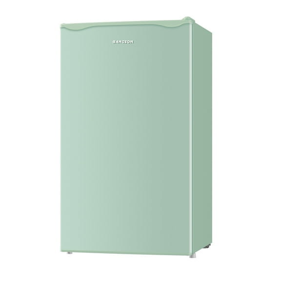 BANGSON 3.2 Cu.Ft Mini Fridge with Freezer, Small Refrigerator with Adjustable Door - 5-Temp Control, Energy Efficient, Low Noise for Bedroom, Dorm, Office, Green