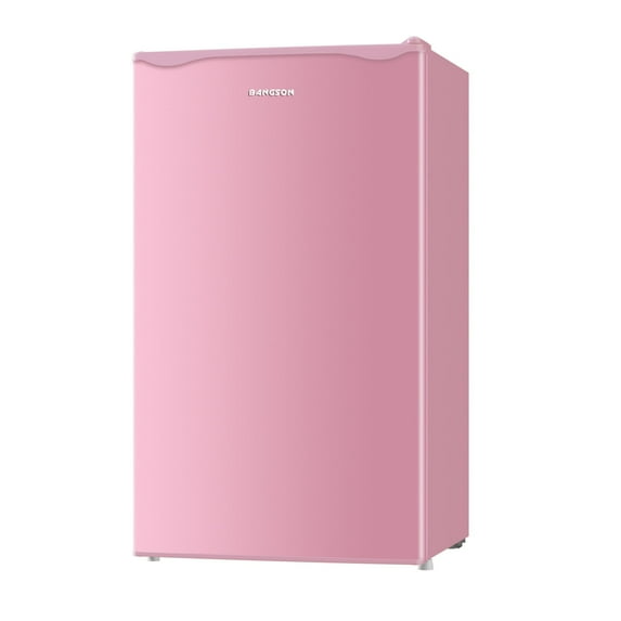 BANGSON 3.2 Cu.Ft Mini Fridge with Freezer, Small Refrigerator with Adjustable Door - 5-Temp Control, Energy Efficient, Low Noise for Bedroom, Dorm, Office, Pink