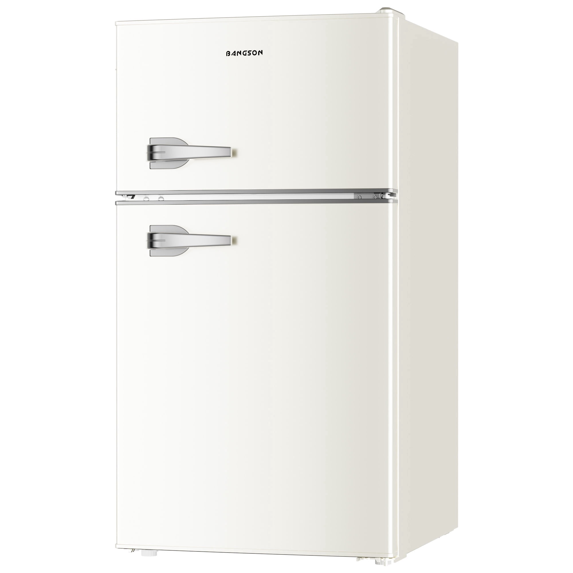 BANGSON 3.2 Cu.Ft Retro Mini Fridge with Freezer, Small Refrigerator for Dorm Room & Home Bar ,White