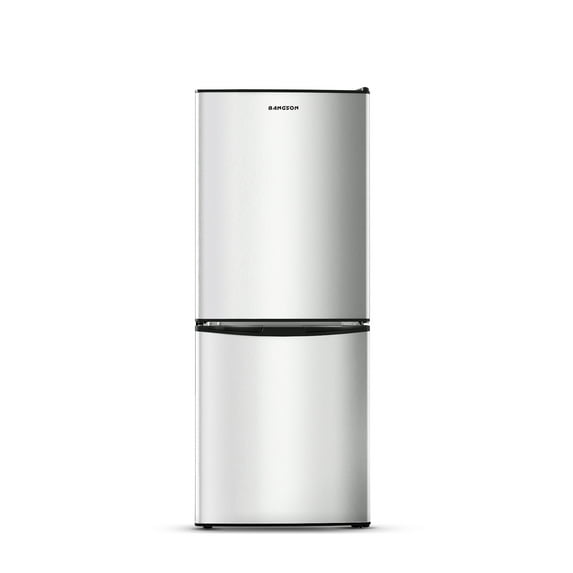 BANGSON 4.0 Cu.ft Small Refrigerator with Freezer,2 Door, Small Fridge with Freezer with Bottom Freezer,Silver