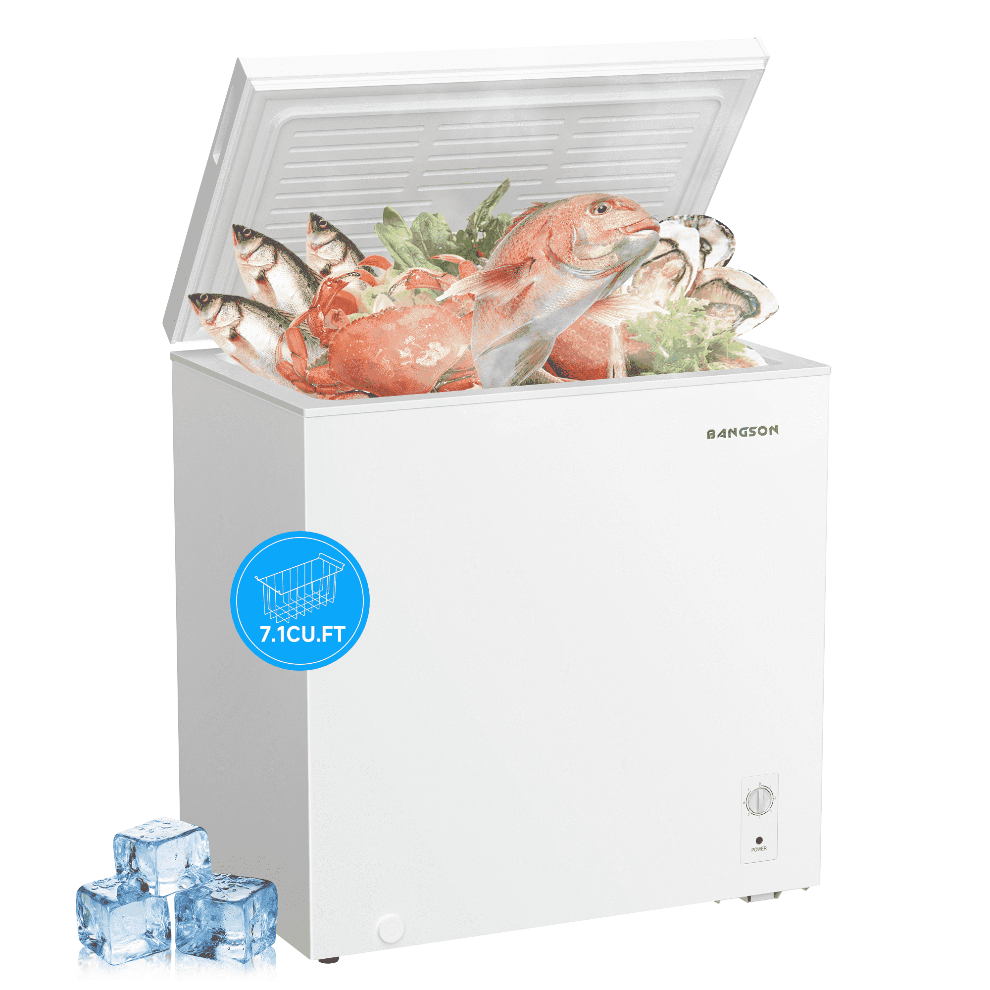 BANGSON, Chest Freezer, 7.1 Cu.Ft, Model with Adjustable