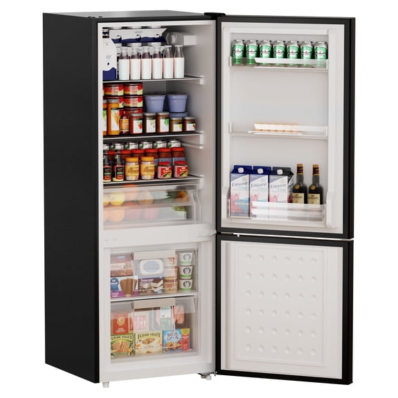 BANGSON 7.1 Cu.Ft Bottom Freezer Refrigerator for Apartments, Energy Efficient, Adjustable Thermostat, Large Capacity, Low Noise,Black
