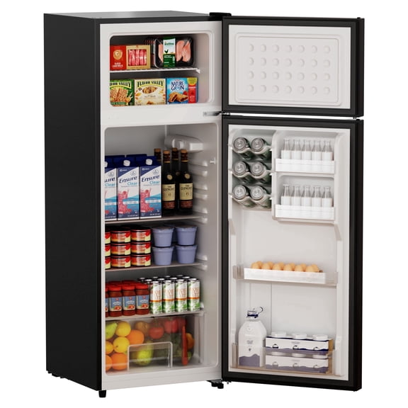 BANGSON 7.7 Cu.Ft Top Freezer Refrigerator for Apartments, Energy Saving, Adjustable Thermostat, Large Capacity, Low Noise, Black