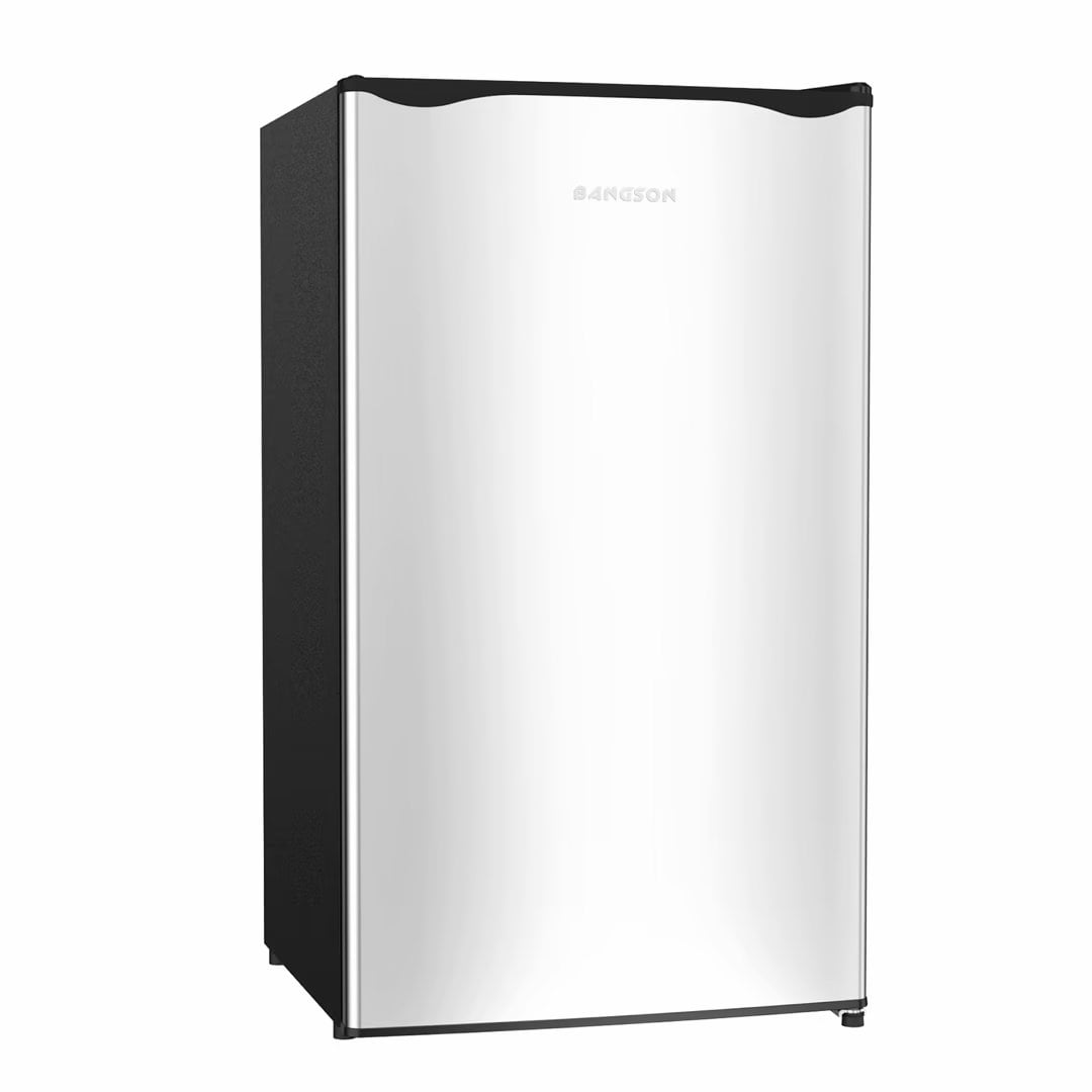 3.2 Cu ft Sliver Mini Fridge Compact Refrigerator with Freezer and Reversible Door 5 Temperature Adjustable for Kitchen