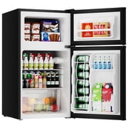 BANGSON 3.2 Cu.Ft Small Refrigerator with Freezer, 2-Door Mini Fridge for Dorm, Apartment, Garage & Office , Energy Efficient, Low Noise Operation ,Black