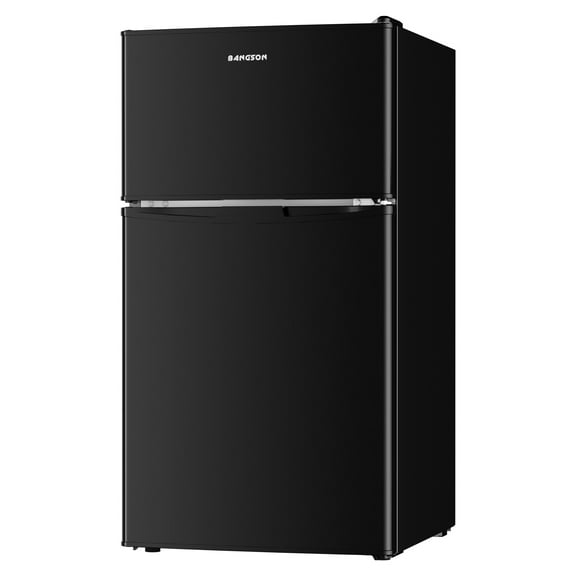 BANGSON 3.2 Cu.Ft Small Refrigerator with Freezer, 2-Door Mini Fridge for Dorm, Apartment, Garage & Office , Energy Efficient, Low Noise Operation ,Black