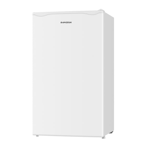 BANGSON 3.2 Cu.ft Mini Fridge with Freezer - Small Refrigerator for Bedroom Dorm Office, Compact Single Door, Adjustable 5-Temp & Quiet, White