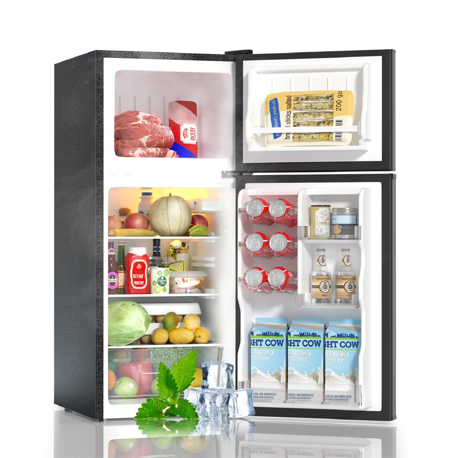 BANGSON Small Fridge with Freezer, 4.0 Cu.Ft, Samll Refrigerator
