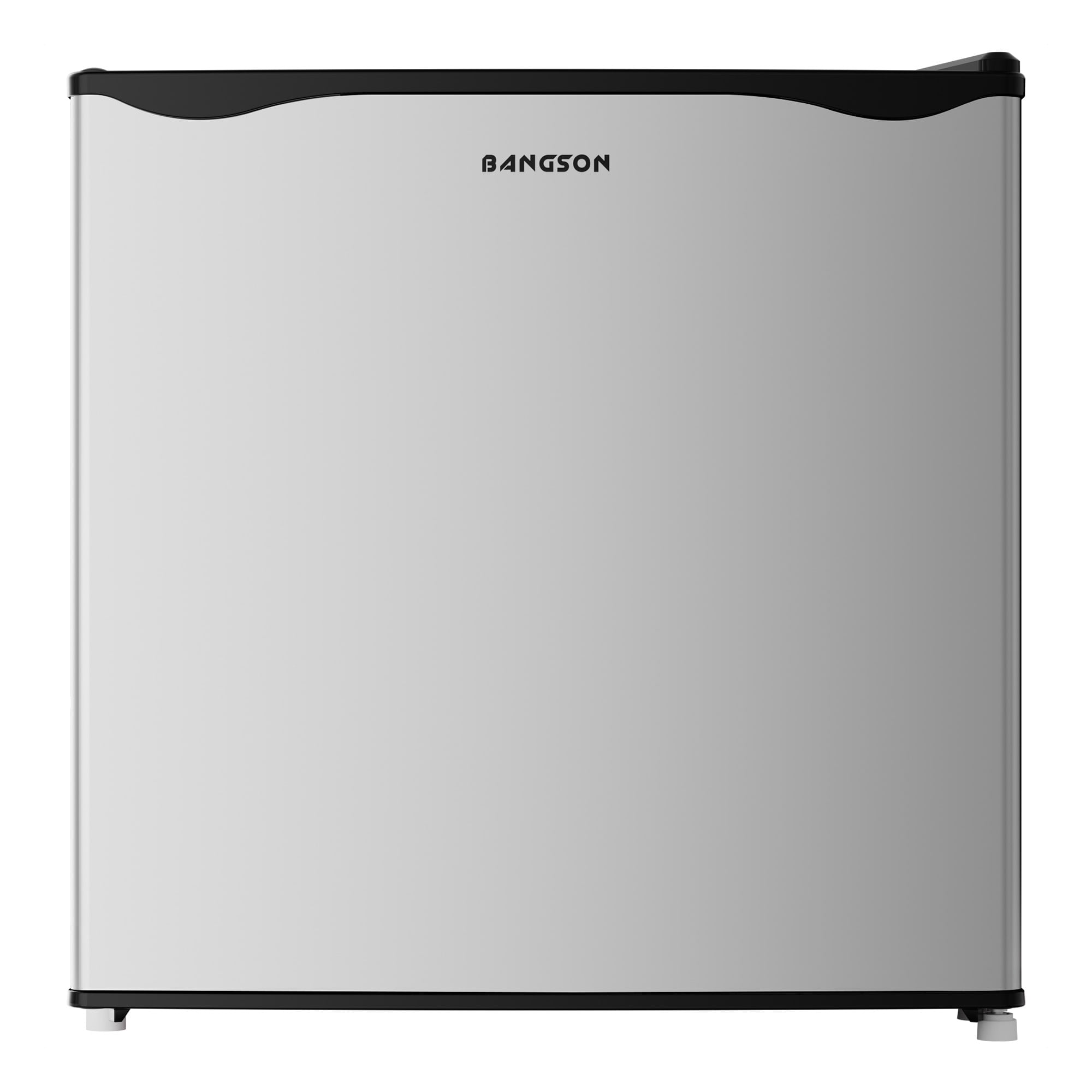 BANGSON 1.6 Cu.Ft Compact Refrigerator with Freezer, Energy Saving & Low Noise Mini Fridge for Office, Dorm, Bedroom - Adjustable Temp, Reversible Door, Silver