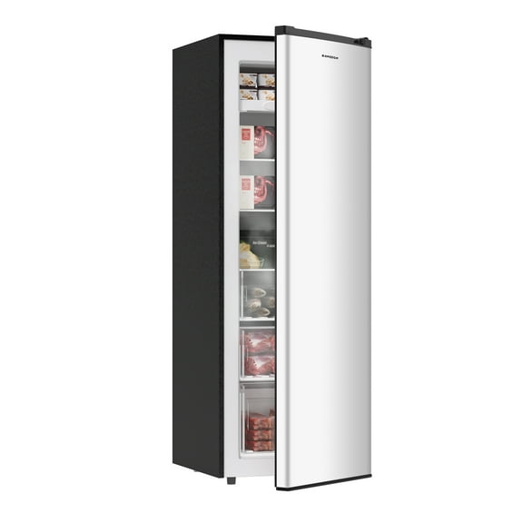 BANGSON Upright Freezer, 7.0 Cu.ft Freestanding Freezer, Convertible Upright Freezer/Refrigerator, Single Door for Kitchen, Office, Apartment, Silver