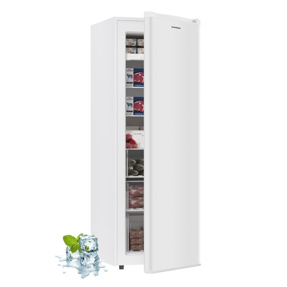 BANGSON Upright Freezer,7.0 Cu.ft Stand Up Freezer,Convertible Upright Freezer/Refrigerator,Single Door for Kitchen,Office,Apartment,White