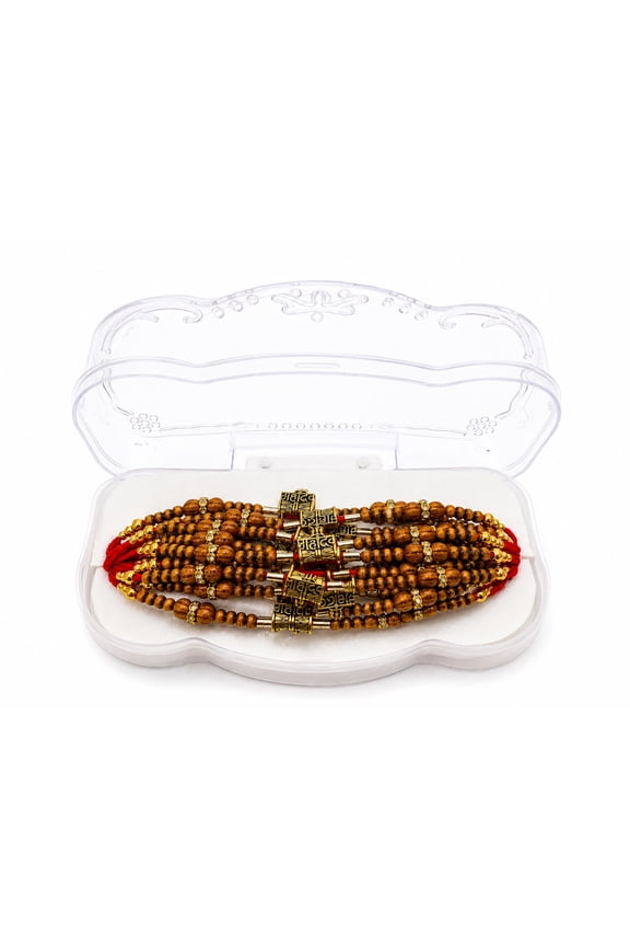 BANI'S Pack of 12 Mahadev Rakhi Set for Brother | Traditional Red Thread Beaded Raksha Bandhan Rakhis | Hindu Festival Gift Set