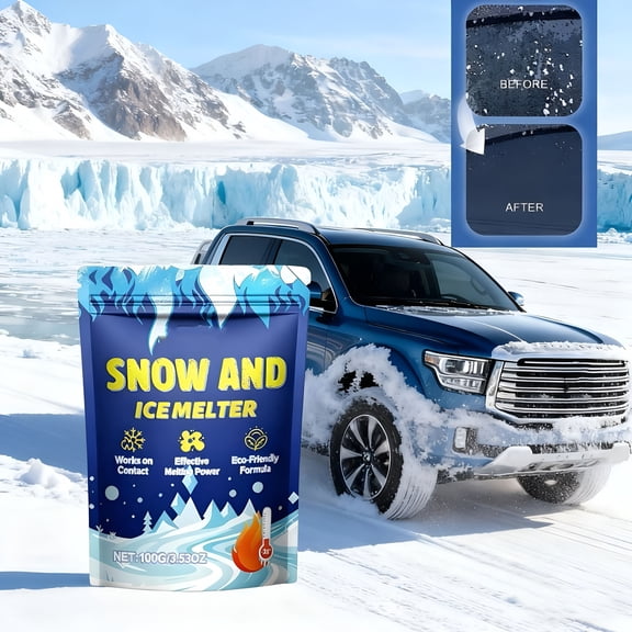 BANIRO 2-Pack Ice Snow Melter,Fast-Acting Pet-Safe Deicer for Car Windshield,Driveway Walkway,Winter Ice Removal Salt Alternative