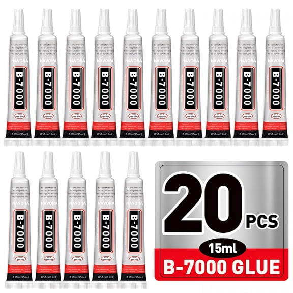 BANIRO 20 PCS 15ml B7000 Glue Clear with Precision Tip,Rhinestone Glue for Nail,B-7000 Glues for Craft Glues,Jewelry Making,Nail Art,DIY,Makeup,Shoes