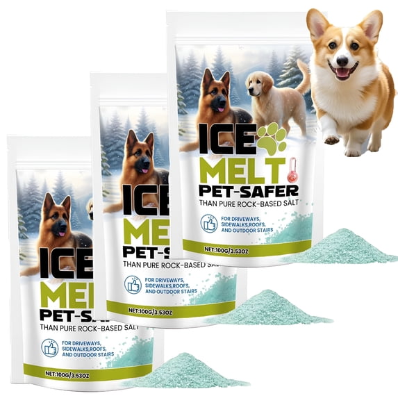 BANIRO 2026 New 3 Pack Snow Salt Ice Melt,Fast Acting Ice Melter,Pet Friendly Snow Salt Ice Melt for Snow and Ice Removal,Environmentally Safe - Free of Magnesium Chloride - Melts to -16°F