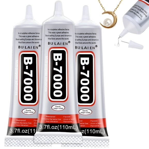 BANIRO 2026 New 3Pcs 110Ml Rhinestones Glue for Crafts,Clear Super Jewelry Glue Transparent Industrial Adhesive for Fabric Phone Repair Jewelry Making Crystal Gem Tac Art Stone Wood Glass