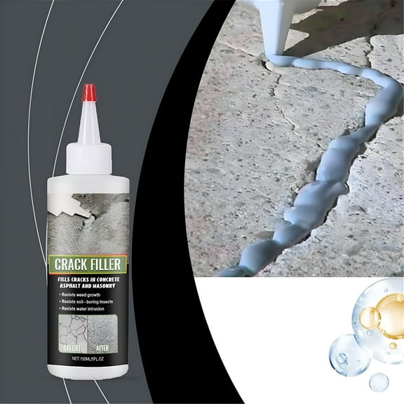 BANIRO 2026 New Cement Crack Filler Outdoor Waterproof Concrete Repair Sealant Self-Leveling Driveway Crack Filler Construction Crack Flexible Concrete Patch Gray 5 Fl. Oz (2 Pack)