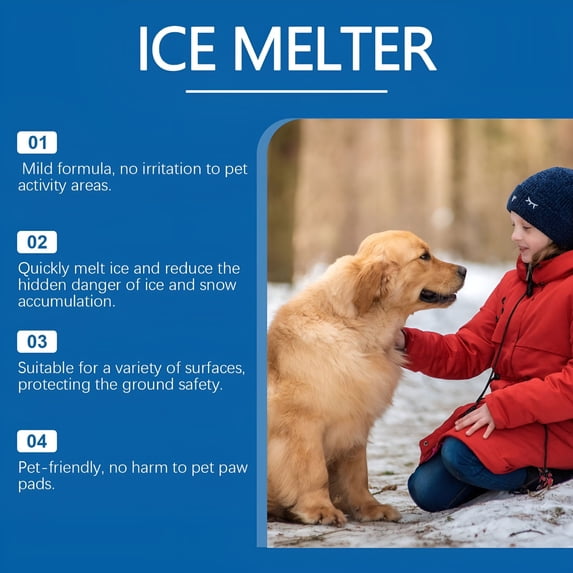 BANIRO 2026 New Pet Friendly Ice Melt,Safe for Concrete,Pets & Winter Surfaces,Natural Based Formula for Effective Melting for Driveway, Sidewalk, Patio, Porch, Walkway