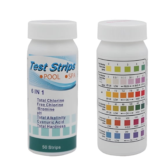 BANIRO 2026 New Pool Test Strips for Inground Pool,6-In-1 Ph Test Strips for Pool & Spa,Easy and Fast Detection for Swimming Pool,Hot Tub,Spa,50 Pcs