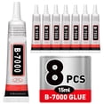 thumbnail image 1 of BANIRO 8 PCS 15ml B7000 Glue Clear with Precision Tip,Rhinestone Glue for Nail,B-7000 Glues for Craft Glues,Jewelry Making,Nail Art,DIY,Makeup,Shoes, 1 of 8