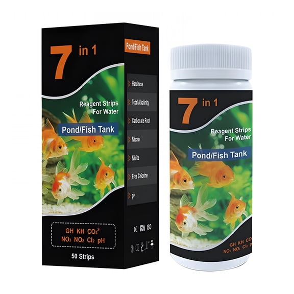 BANIRO Aquarium Test Strips for Fish: 7 in 1 Fish Tank Water Testing Kit for Aquarium Pond - Accurate Testing Nitrate Nitrite Hardness Free Ph Carbonate Total Alkalini Fish Tank Test Strips