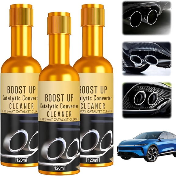 BANIRO 3Pcs Catalytic Converter Cleaner Kit,Boost Up Catalytic Converter Cleaner,Exhaust System Pipe Carbon Removal Cleaner Treatment Oil,Fuel System Treatment Oil Additive