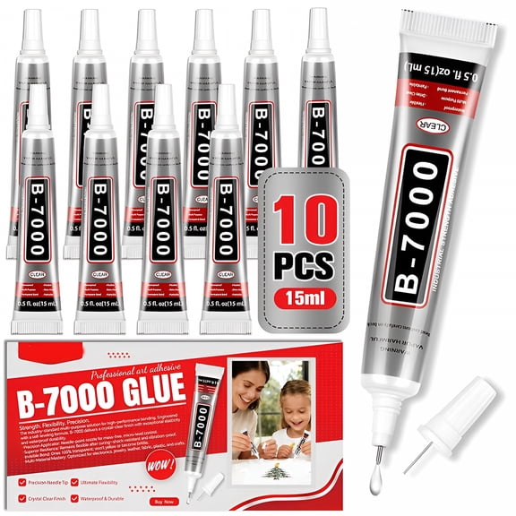 BANIRO Craft Glue for Jewelry Making, 10 Pack 15ml Liquid Fusion Adhesive for Rhinestones, Fabric, Metal, Glass, Clear Drying Multi-Purpose Bond for DIY Crafts and Repairs