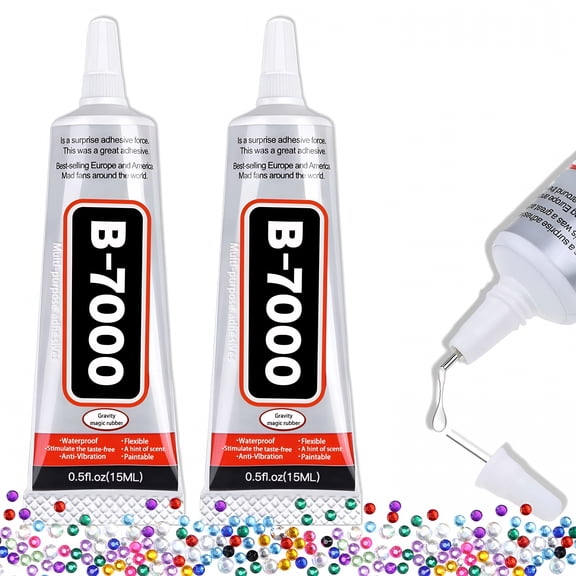 BANIRO Craft Glue for Jewelry Making, 15ml Clear Liquid Adhesive for Rhinestones, Fabric, Metal, Glass & DIY Crafts, Waterproof Precision Nozzle Super Glue, 2 Pack