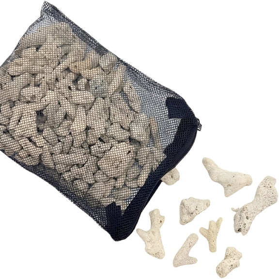 BANIRO Crushed Coral Aquarium Filter Media, Natural Fish Tank pH Buffer & Bio Filter for Freshwater, Reusable Substrate for Snails Shrimp Cichlids with Mesh Bag