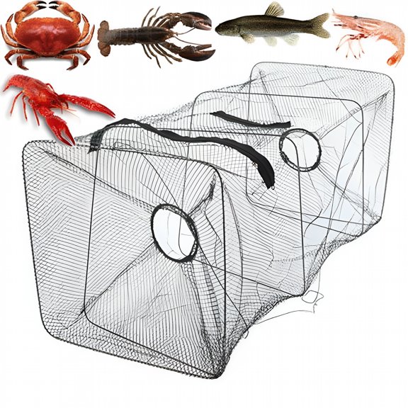 BANIRO Fish Trap Net Fishing Gear Crab Prawn Shrimp Crayfish Lobster Crawdad Foldable